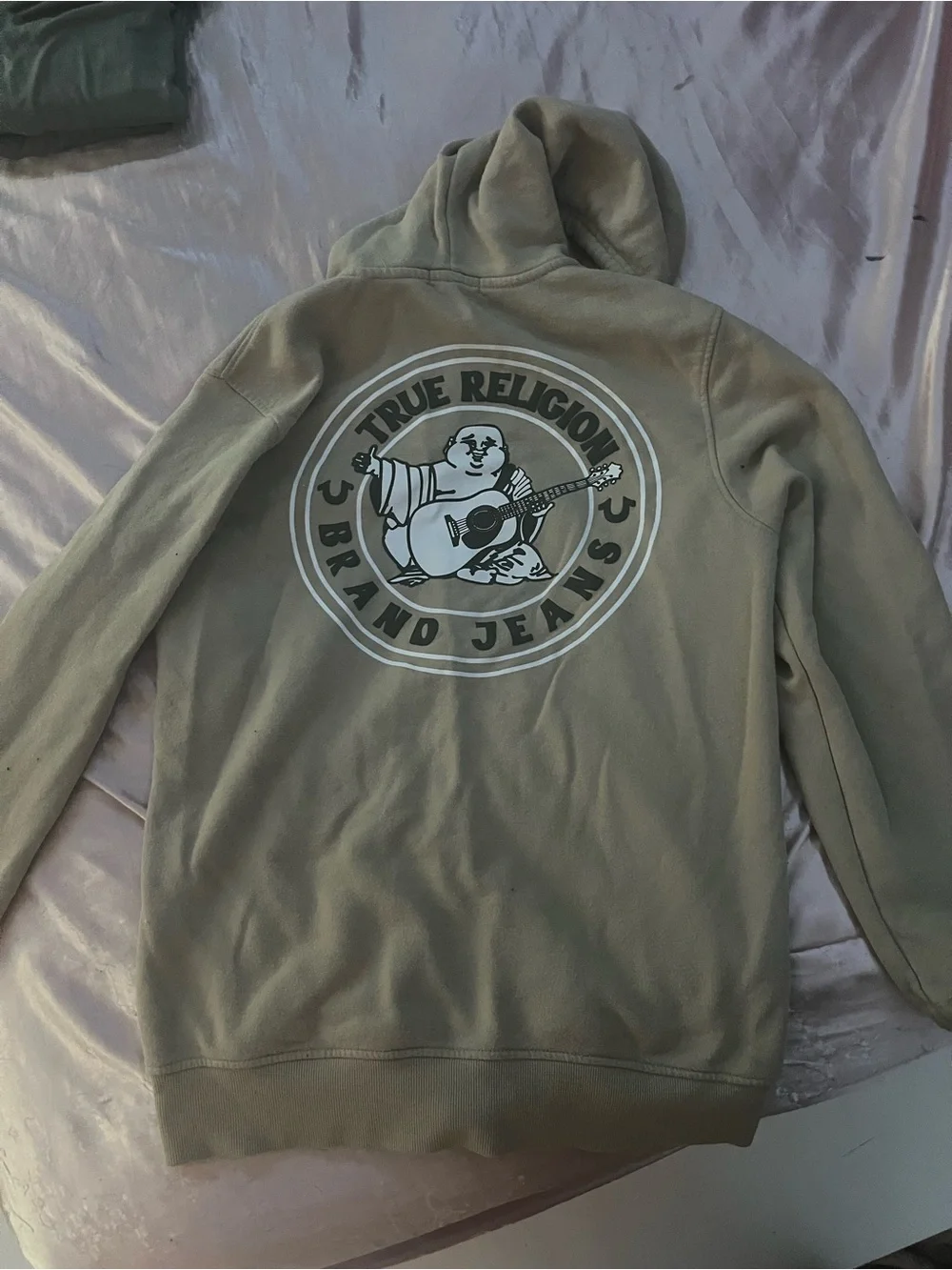 True Religion Tan Graphic Logo Hoodie